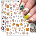Graffiti Fun Nail Art Stickers, 3D Abstract Nail Decals, Self-Adhesive Minimalist Design Nail Decorations (9 Sheets)
