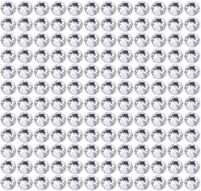 Onwon 1440 Pcs Crystal Flat Back Brilliant Round Rhinestones Glass Stones Glitter Gems Faux Diamond for Craft,Nail Art,Shoes,DIY Decorations (SS16 / 4mm, Clear)