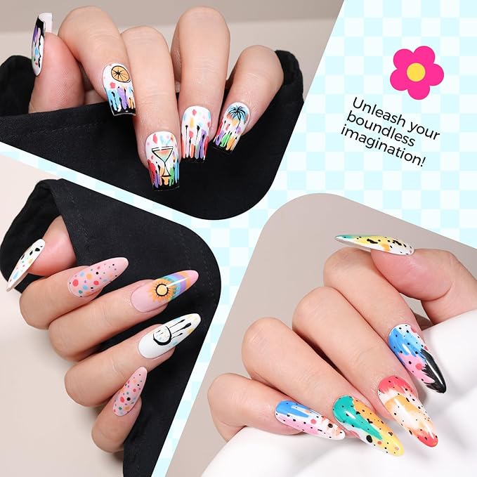 6 Colors Nail Art Pens Set, Christmas Neon 3D Nail Polish Pens 0.7mm, Quick-Drying Acrylic Paint Markers, Dotting Liner Brush for DIY Nail Design, Home & Salon Manicure Tools Beginners Gifts