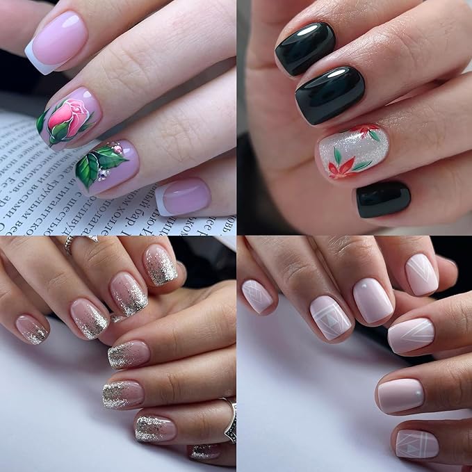 LoveOurHome 360pc Extra Short Square Nail Tips Clear Fake Nails XS Square Gel Nail Tips Full Cover Acrylic Nails Clear Press on Nails Short False Nail 15 Sizes Fingernails for Gel Nail Extension