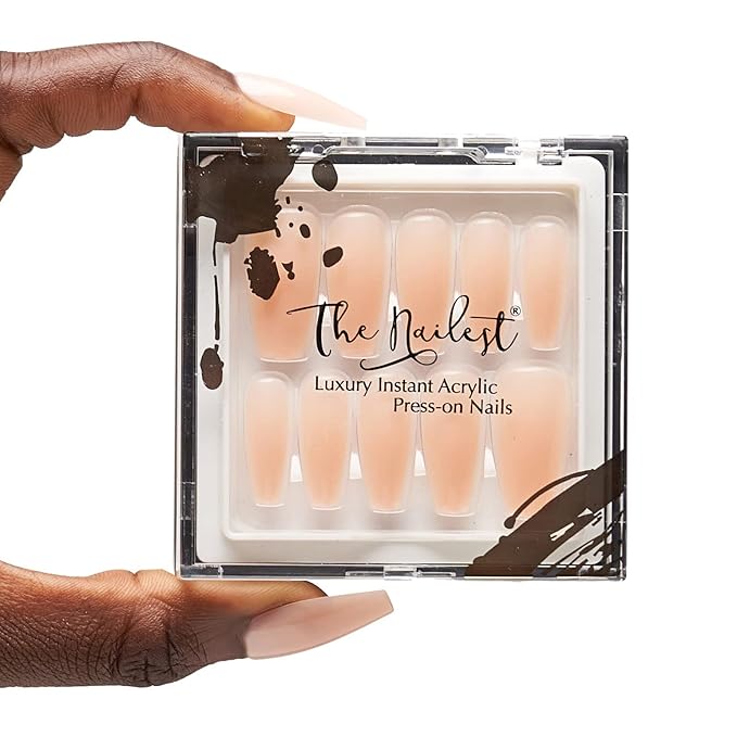 The Nailest - Instant Luxury Acrylic Press-on Nails - Medium Coffin- Love Me Nude