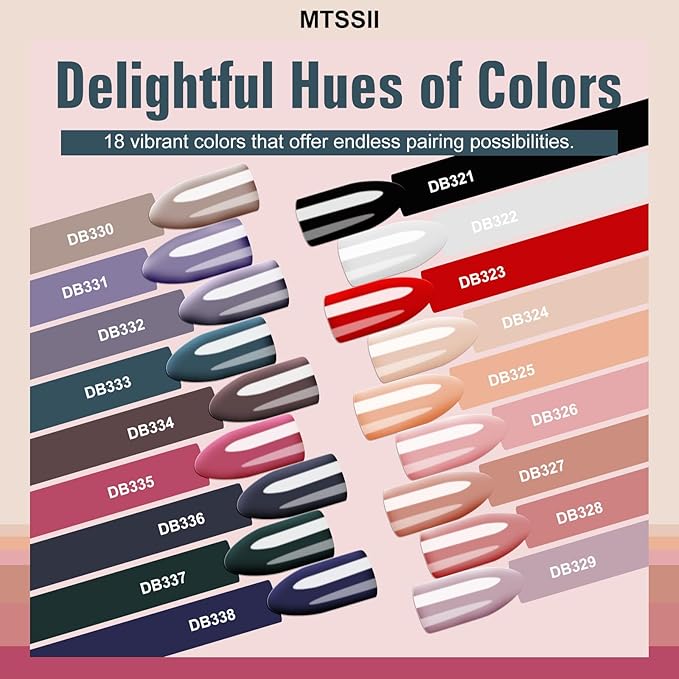 MTSSII Classical Gel Polish Set Nude Gel Nail Polish Set 18 Colors Gel Polish Kit Colorful White Pink Red Blue Black Collection Gel Gifts for Women Girls