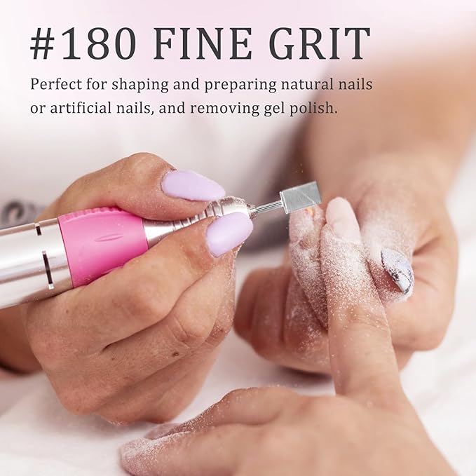120Pcs Nail Drill Bits Sanding Bands with Nail Drill Bits, Professional Sand Band 180# Fine Grit Nail File Sanding Bands for Acrylic Nails Manicures and Pedicure