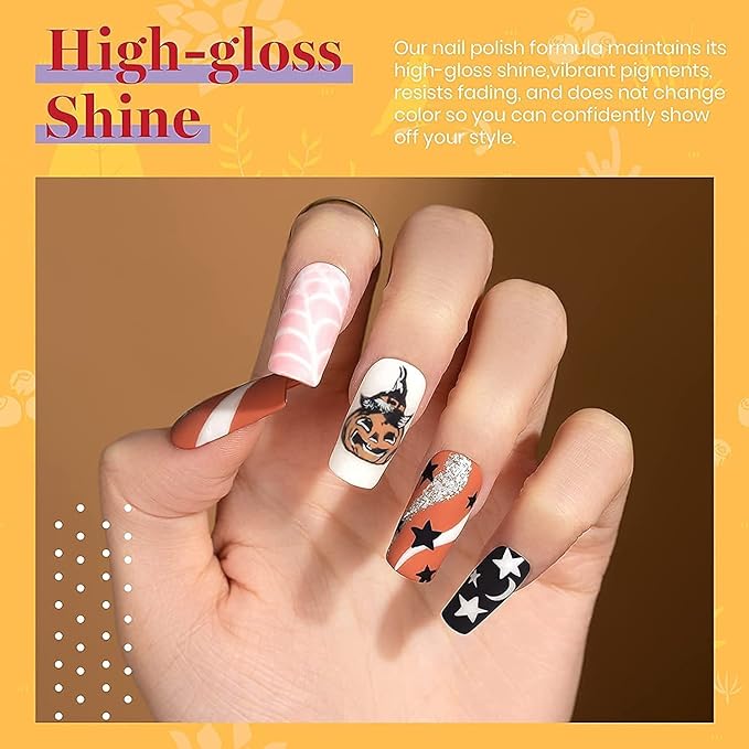 Beetles Gel Nail Polish Set, 6 Colors Burgundy Red Brown Yellow Orange Glitter Gel Nail Polish Soak Off UV Nail Art Design Manicure Gifts for Women
