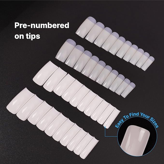 GOLDFINGER Professional French Acrylic Kit, Full Nail Extension System with Acrylic Clear Powder and Liquid, Essential Tools, Nail Glue Included, 40 Tips for French & Natural Styles