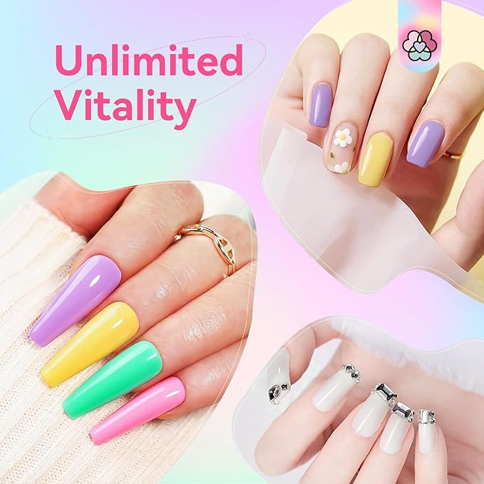 SAVILAND Hema-Free Poly Gel Nail Colors: 20 Colors Nail Extension Gel Kit Bright Rainbow Pink Purple Blue Color Collection Poly Gel Nail Kit for Daily Nail Art DIY Nail Salon Gift for Girls