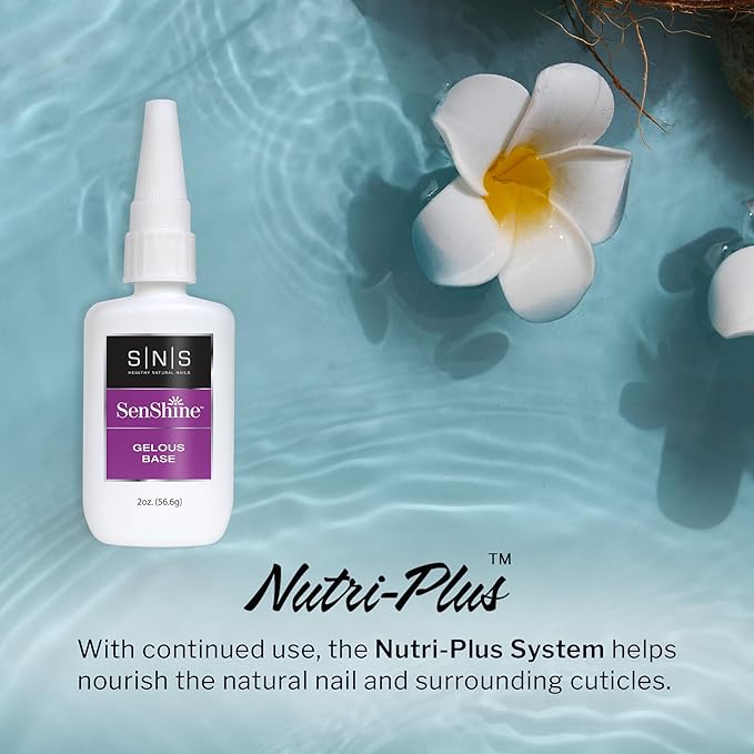SNS Base Coat Nail Polish for Nail Dip Powder, SenShine Super Gelous Base Refill - Long-Lasting & Fast-Drying Nail Strengtheners Gel - Low-Odor & No UV Lamp Required - 2 FL OZ