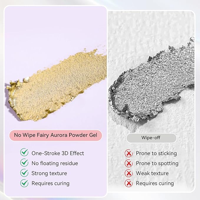 Makartt 3D Sculpting Gel for Nail Art: No Wipe UV Texture Gel, 5g Gold Fairy Aurora Powder Glitter Mud for Nails & Charms