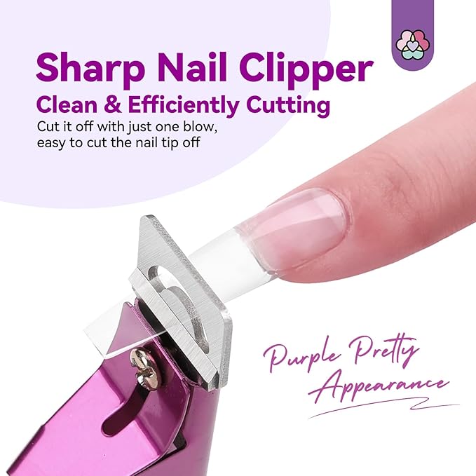 Saviland Acrylic Nail Cutters for Nail Tips: Rose Acrylic Nails Clipper with Sizer Magnets Nail Cutter 15PCS Sharp Nail Tech Supplies Nail Trimmer Manicure Tool Nail Accessories Women Salon Home