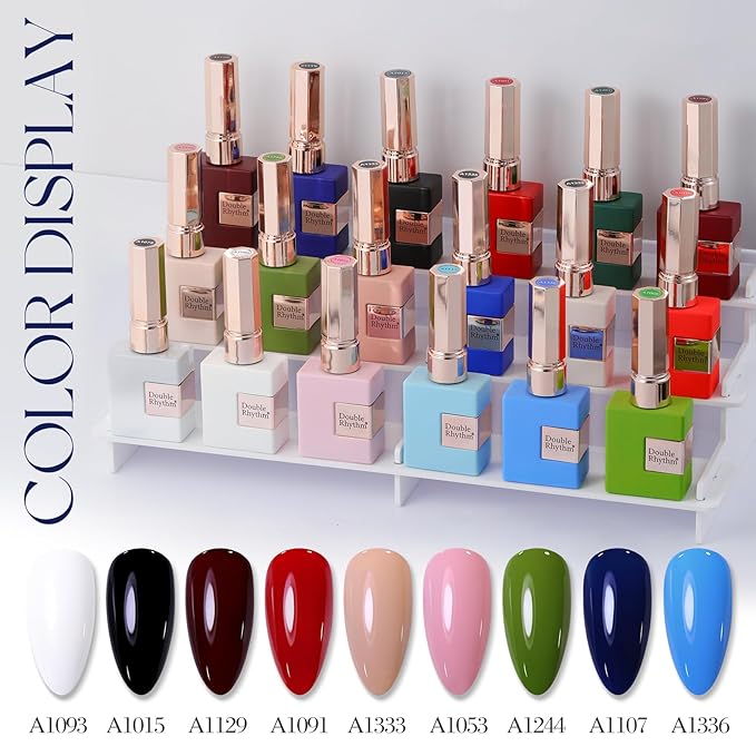 Double Rhythm 15ML Gel Polish Pure Sheer Same Color Same Bottle Soak Off Gel Polish Art Manicure Salon DIY at Home for Women (Green-A1244)