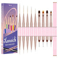 Nail Art Brush Set, 9PCS Double-Ended Acrylic Liner Brush Dotting Pen for Gel Polish, Nail Design Tools for Professional Manicure DIY Home Salon