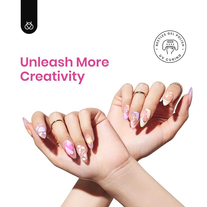 Beetles Pastel Gel Liner Nail Polish Set 6 Colors Spring Art French Line Swirl Gel Polish Pink Yellow Green Purple Orange Swirl Built Thin Nail Art Brush Soak Off Uv Lamp Manicure Gifts for Women