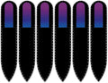 Mont Bleu Rainbow Crystal Nail File in Black Pouch - Small/Purse Size - Czech Tempered Glass - Handmade in Bohemia (Czech Republic)
