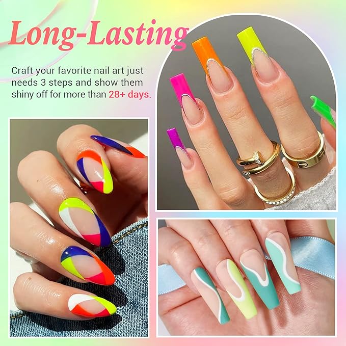 AZUREBEAUTY 31 Pcs Dip Powder Nail Kit Starter, 20 Colors Neon Glitter Purple Blue Yellow Dipping Powder Liquid Set with Top/Base Coat Activator for French Nail Art Manicure DIY Salon Gifts for Women