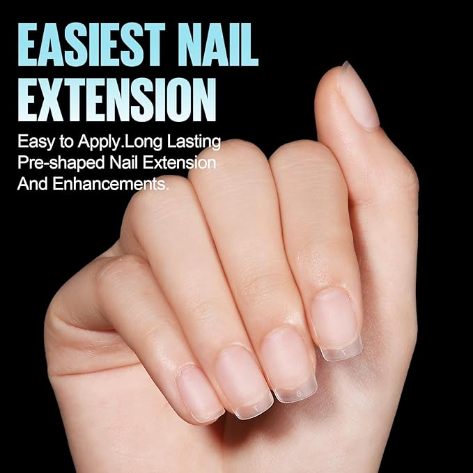 TOMICCA Extra Short Nail Tips Square, 15 Sizes Pre-shaped Soft Full Matte Square Nails, 360Pcs Acrylic Full Cover Gel Tips Press on Nails for Nail Extension Manicure