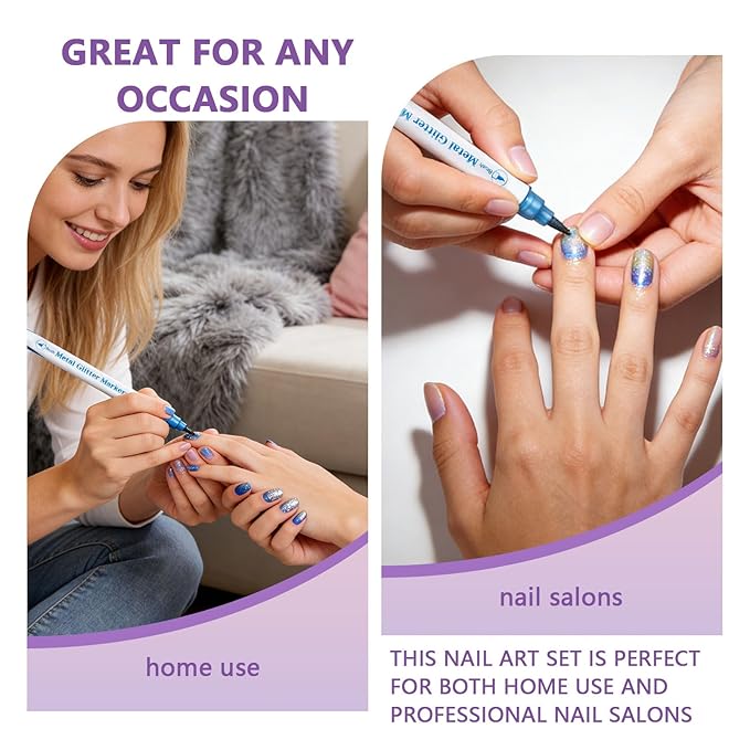 10 Colors Dual-Tip Nail Art Pens, Soft Brush & Fine Liner Design for Shading, Outlining & Detailed Nail Drawing, Quick-Dry Nail Art Pens for DIY Manicure, Gel Nails & Acrylic Nails