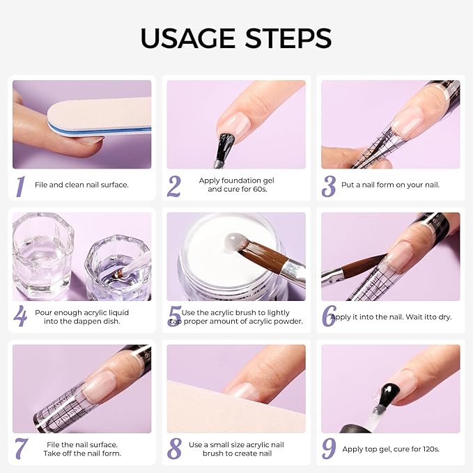 Professional Acrylic Nail Kit: Acrylic Set for Beginners with Everything for Nail Extensions