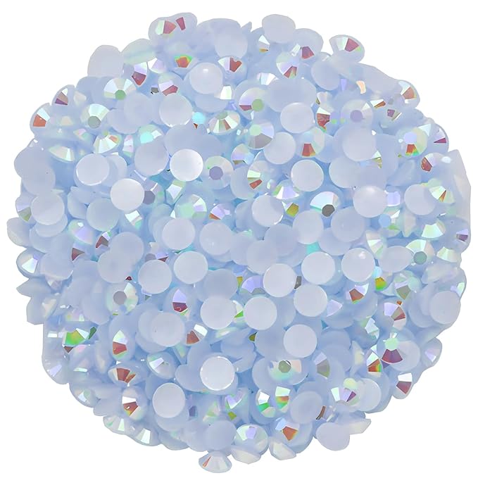 4500 Pcs SS12 3mm AB Flatback Rhinestones for Nails Art Crafts Glitter Round Shine Gems Crystals DIY Clothes Shoes （White AB）