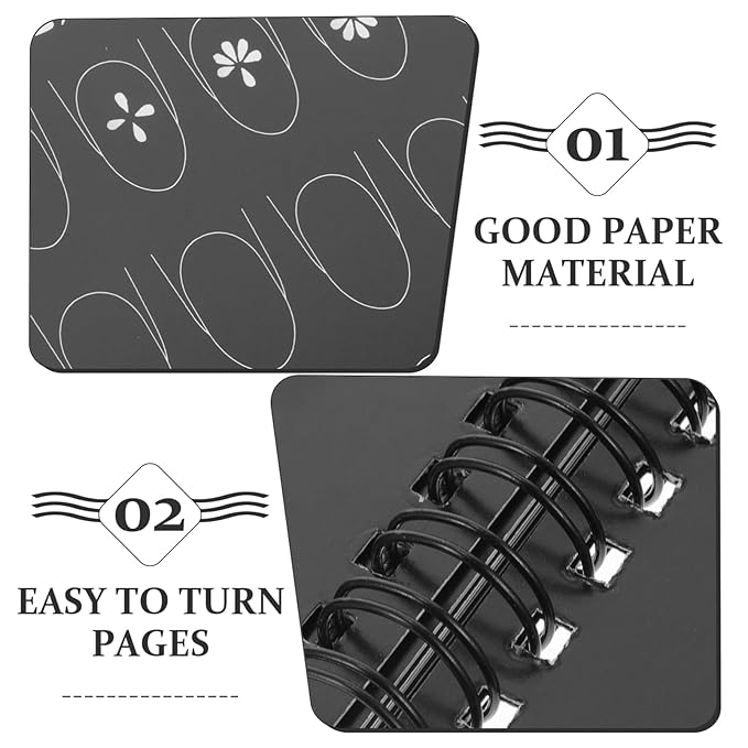 FRCOLOR Nail Art Practice Book Nail Painting Practice Template Nail Design Book Manicure Drawing Exercise Book for Nail Design for Beginners