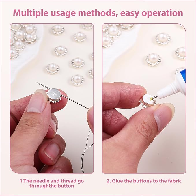 200 Pcs 12MM Sew on Rhinestones White Crystal Glass Metal Base Flower Shape，Flatback Pearls for Crafting，Sewing Accessories for Wedding Clothes and Shoes with Glue