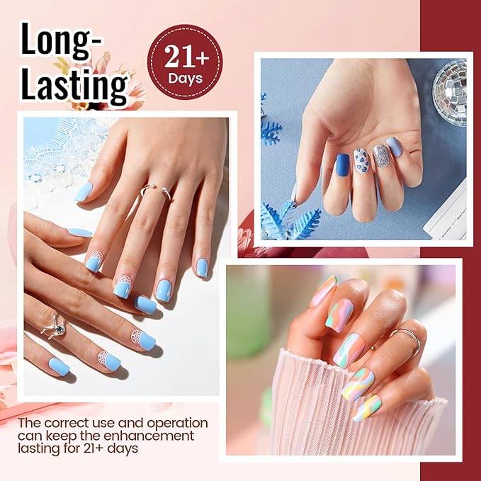 JODSONE Gel Nail Polish Kit with U V Light 32 Colors Gel Polish Nail + 4 Functional Adhesive Bottles Kit Soak Off Manicure Tools Gifts for Women
