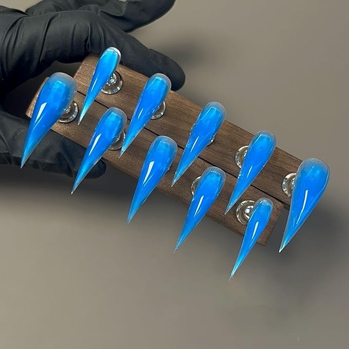 Polished Press On Nails,10 Pcs 3D Eagle Claw Art Thickened Acrylic Nails Reusable Dragon Claw Press on Nails Full Cover for Women Size S