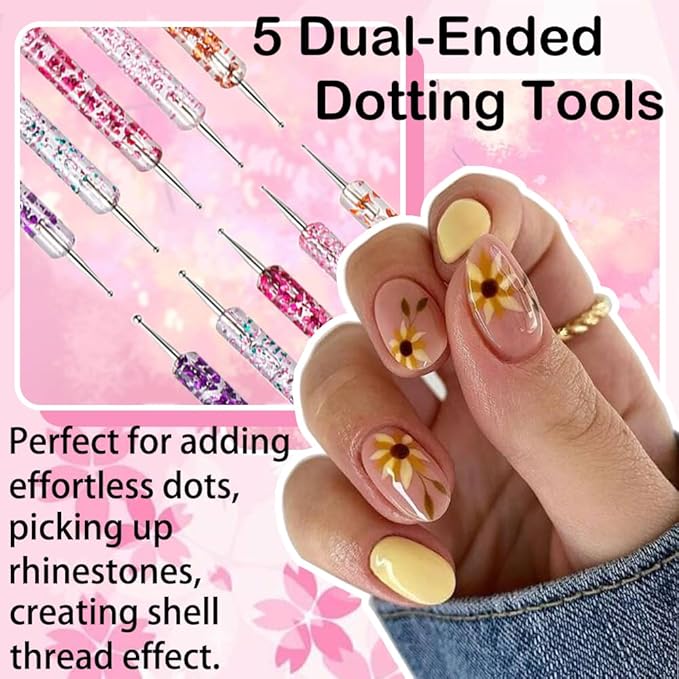 Nail Art Tools 30Pcs Set,Nail Art Pens Brush Resin Nail Art Palette,Nail Dotting Tools, Striping Nail Art Brushes for Long Lines,Nail Drawing Pen Dotting Pen Tools Nail Art Kit for Nail Art DIY