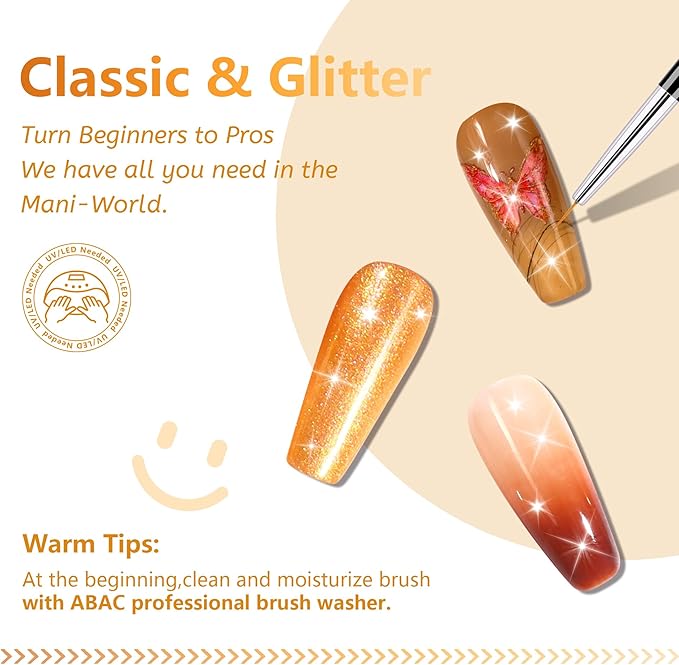 ABAC 24 Color Solid Gel Polish Kit Fall 2025 - Pumpkin Spice Nail Art Set with Warm Orange/Brown Shades,Soak Off UV LED Cured,w/Pro Brush No-Spill,Hema-Free for Halloween & Thanksgivingday