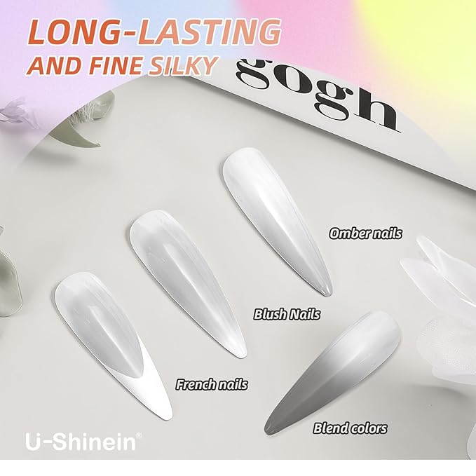 Cushion Gradient Painting Gel, Ombre Nails Aura Nails Full Coverage Precise Control of Each StrokeLong Lasting French Manicure Soak Off UV LED DIY Nail Art White (01)