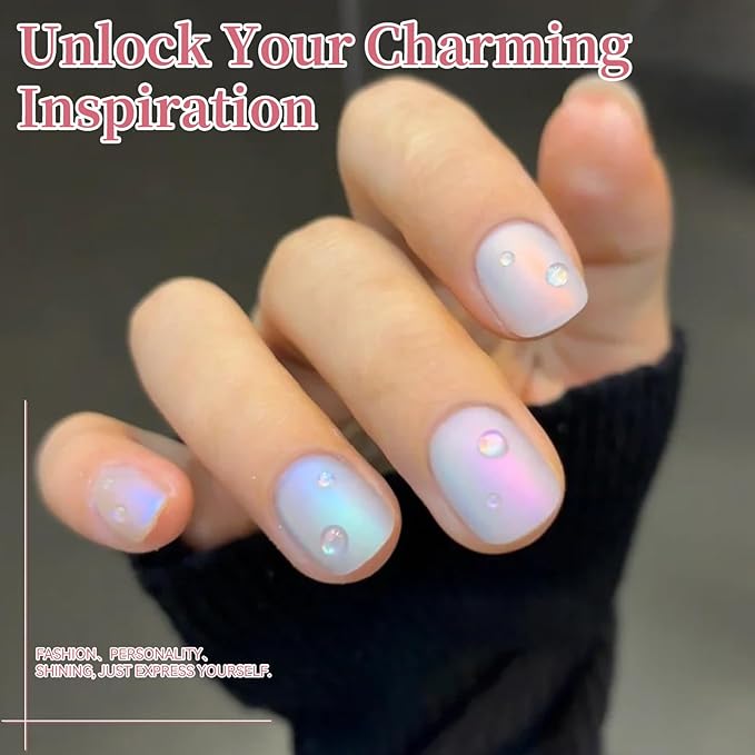 Born Pretty Pearl Gel Nail Polish Set 6 Colors Spring Summer Aurora Iridescent Shimmer Pearl Pink Purple White Mermaid Nail Drawing Gel Polish Shell Aurora Effect Nail Gels DIY Gift