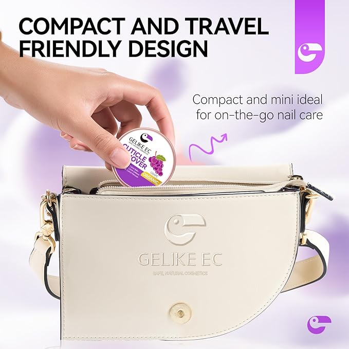 Gelike EC Cuticle Cream Softener for Manicurists: Organic Nail Moisturizer for Dry Damaged Nails - Natural Care Balm - Cuticles Remover & Soothe Hangnails - Salon & Home Use for Young Woman