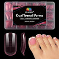 EBANKU 300 Pcs Toe Dual Nail Forms for Poly Extension Gel, Toenail Dual Forms Reusable Full Cover Molds for French Tip Acrylic Toenails Pedicure for Salon & DIY at Home 15 Sizes