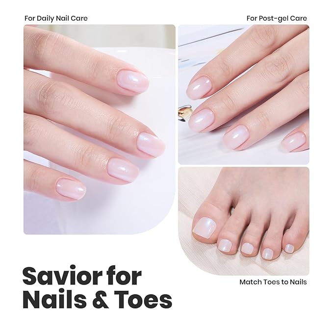 Beetles White Nail Polish - Milky White Nail Concealer Fast Dry Quick Natural Nail Strengthener and Growth Treatment for Thin and Damaged Nails Imperfection Masking Gifts for Women,0.51 FL OZ