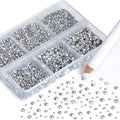 NCB Hotfix Iron on 8000pcs Crystal Rhinestones Round Gem for Crafts Decoration DIY Jewelry Making with a Picking Pen (Labrador, 6Sizes SS3-SS12)