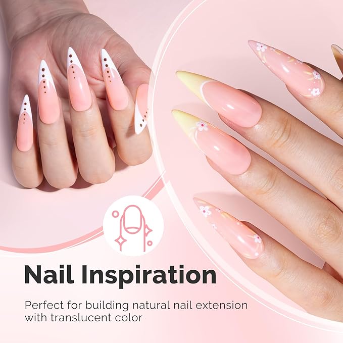 MelodySusie Nude Pink Builder Nail Base Gel for Nails Thickening, Soak Off UV Extension Gel, Rhinestone Nail Glue for Nail Art Design Salon DIY Manicure at Home Gift for Women-012
