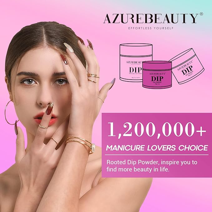 AZUREBEAUTY Color Changing Dip Powder Nail Set, Blue Green Pink Red Grey Trend Ombre Cold Warm Temperature Mood French Nail Art Manicure DIY Salon Gifts, No Need Nail Lamp Cured 6 PCS