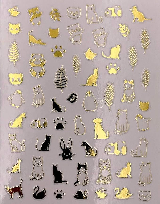 Impressed Authentic 5 Sheets Gold Luxury Nail Art Stickers 500+ Metallic Nail Decals for Fake Acrylic Nail Design Decor Charms for Women (Classy)