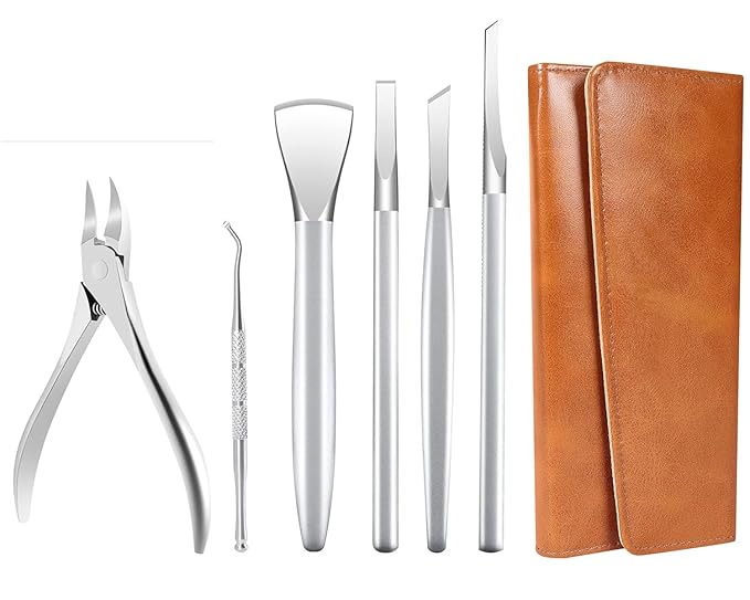 Ingrown Toenail Removal Kit, Pedicure Tools Kit Professional Knife Set Stainless Steel Ingrown Toenail Tool Foot Care Tools Nail Cuticle Remover (6 Pcs Set)