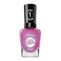 Sally Hansen Miracle Gel Salon Quality Nail Polish | Gel-Like Formula, Two-Step System, No UV Light Needed, Long Lasting | Opaque, Shimmer | 512 Quartz And Kisses | Fuchsia Pink Nail Color