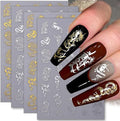 3D Gold Silver Dragon Nail Art Stickers for Designs - Bronzing Metallic Decals - Chinese Dragons Nail Supplies