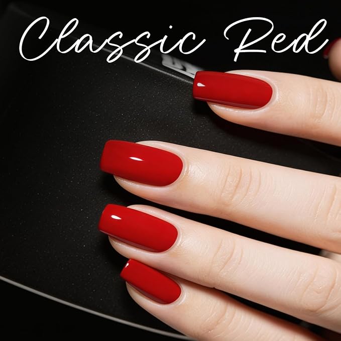 AZUREBEAUTY Red Valentine's Nail Polish Set Quick Dry Silver Glitter Cat Eye 4 Colors Natural Fingernail with Top Coat DIY Salon Home no Gel Women Gifts