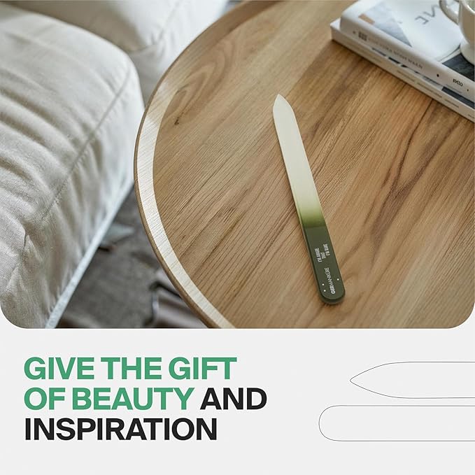 GERMANIKURE Glass Nail File in Cork Sleeve - You are So Loved - Professional Crystal Nail File for Natural Nails - Ideal Manicure & Pedicure Tool for Smooth, Easy Shaping - Nail Care Gift