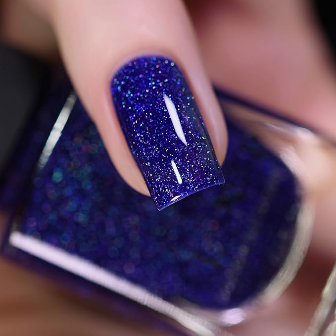 ILNP Set Sail - Navy Blue Holographic Jelly Nail Polish