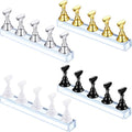 4-in-1 Acrylic Nail Display & Practice Stand - Magnetic Tip Holder in Gold, Silver, Black & White