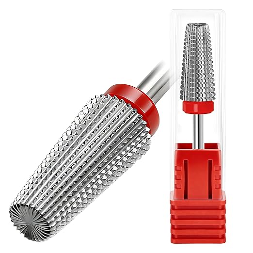 FANTEXY 3/32" Carbide Nail Drill Bits - 5 in 1 Cuticle Drill Bits for Nails, Gel Remover Drills Bit, Professional Nails File Bits for Old Skin and Nails, Manicure Pedicure Gel Polishing (Fine - F)