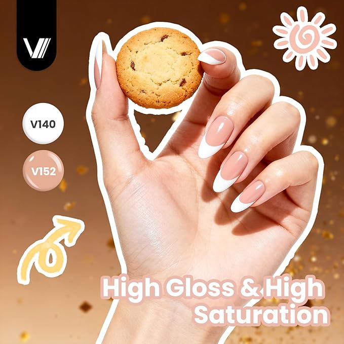 VANREESA 24 Pcs Gel Nail Polish Set -Elegant Colors Gel Polish with Base Coat & 4 Effects of Top Coat Pearl White Nude Brown Red Orange Gray Black Glitter Gel Polish Set Nail Kit Gifts for Women Girls