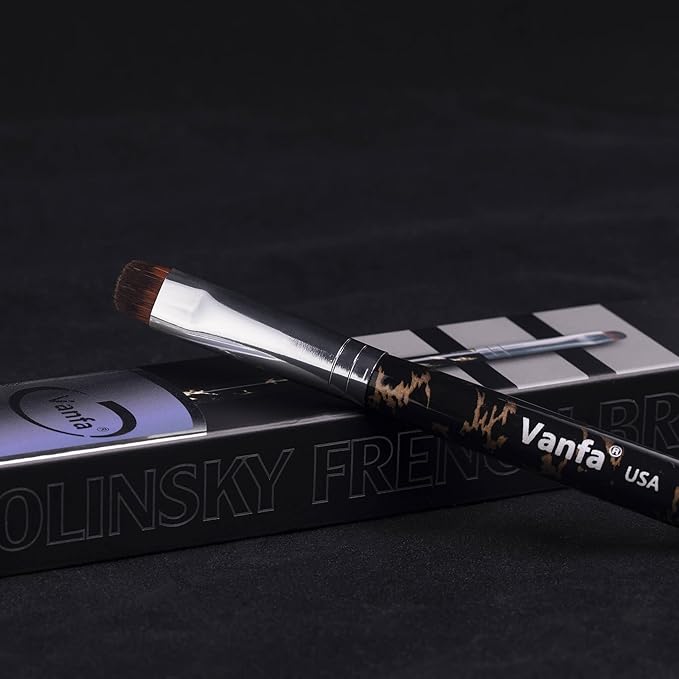 Vanfa French Brush for Nails, Gel Nail Brush, Clean up brush, Nail Art Brush With Kolinsky Hair (V16 - Pack of 1)