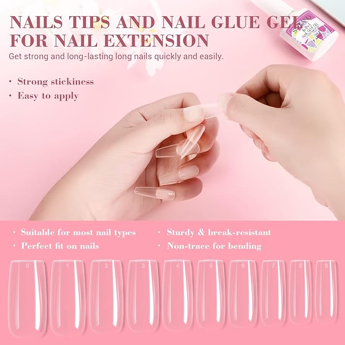 SAVILAND Acrylic Nail Kit with Drill: Professional Nails Kit Acrylic Set with Everything U V Light Gel Polish Nail Glue Tips Nail Art Supplies for DIY Home Salon