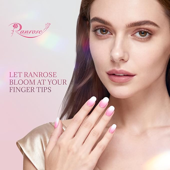 Ranrose 600pcs Short Nail Tips- Oval Half Cover False Tips 12 Sizes French Acrylic Nails for DIY Nail Salon
