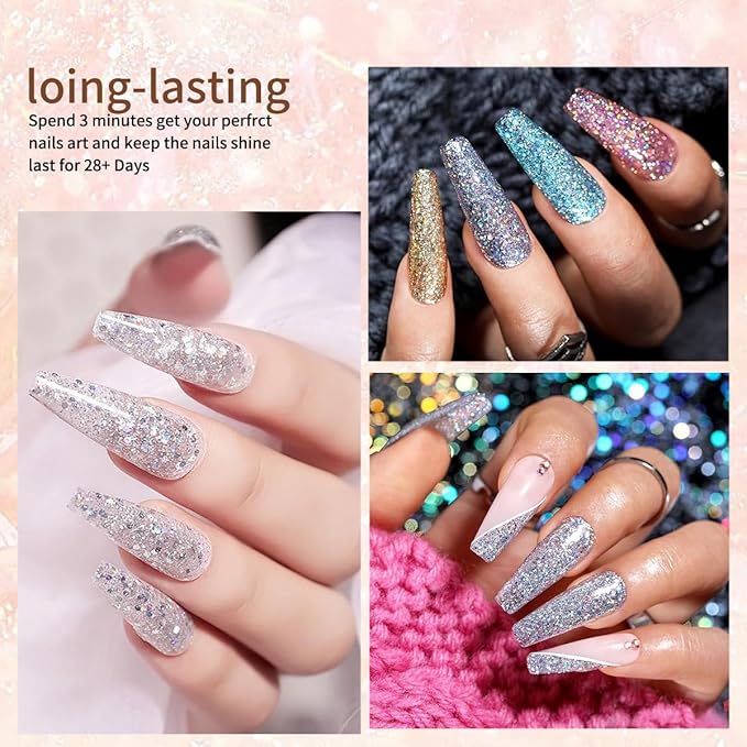 Poly Gel 6-Colors Set ,Shiny Poly Nail Gel,New Upgrade Shiny Style Multiple Nail Extension Combinations Shine Your Life
